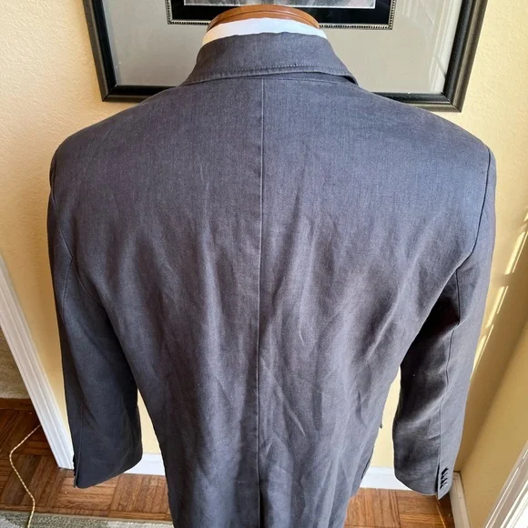 Kenneth Cole New York All Linen Gray Jacket Size 42R
